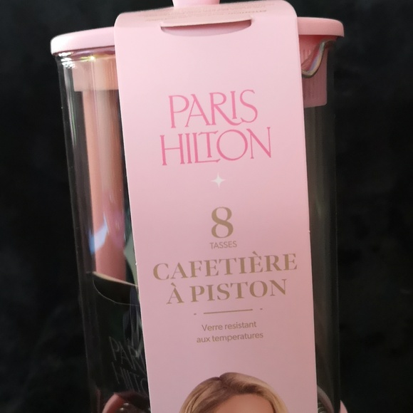 Brand New Paris Hilton Pink 8 Cup Coffee Press Temp Safe (Iridescent) Glass - Picture 2 of 3